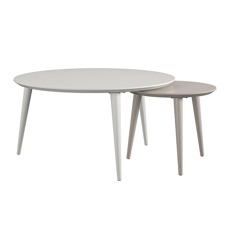 CosmoLiving Carnegie 2-Piece Nesting Table Set, Grey