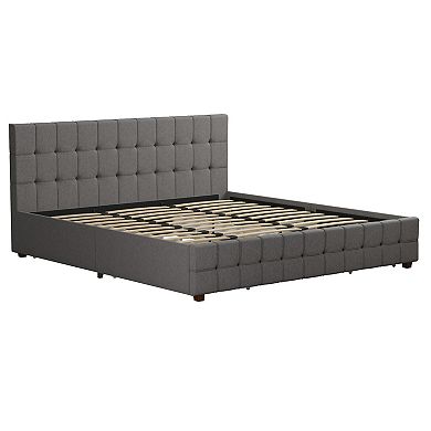 CosmoLiving Elizabeth Tufted 4-Drawer Bed