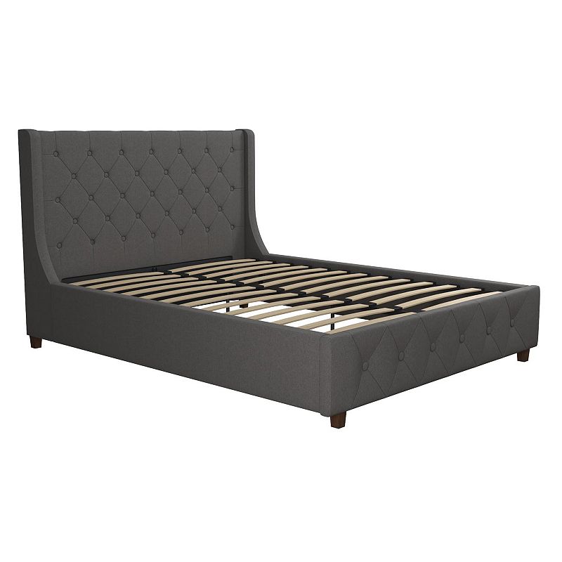 CosmoLiving Mercer Upholstered Bed, Grey, King