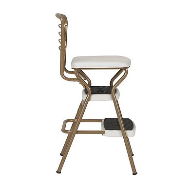 Cosco Stylaire Retro Chair & Step Stool with Flip-Up Seat