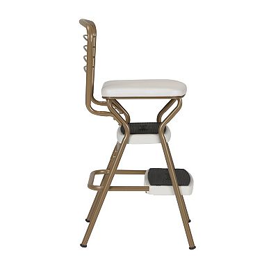 Cosco Stylaire Retro Chair & Step Stool with Flip-Up Seat 