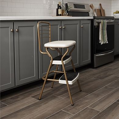 Cosco Stylaire Retro Chair & Step Stool with Flip-Up Seat