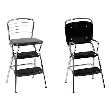 Cosco Stylaire Retro Chair & Step Stool with Flip-Up Seat