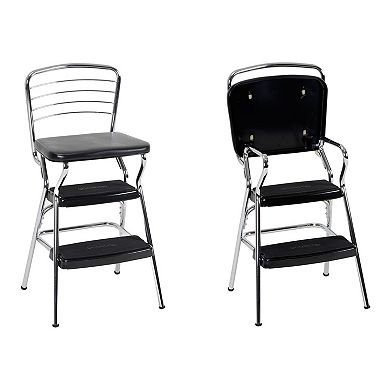 Cosco Stylaire Retro Chair & Step Stool with Flip-Up Seat 