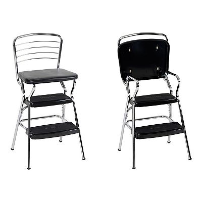 Cosco Stylaire Retro Chair & Step Stool with Flip-Up Seat