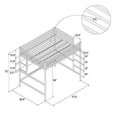 Novogratz Maxwell Loft Bed & Desk