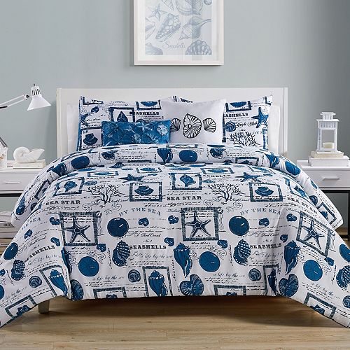 Vcny Home By The Sea Reversible Duvet Cover Set