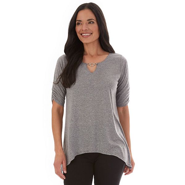 Women's Apt. 9® Sharkbite-Hem Elbow-Sleeve Top