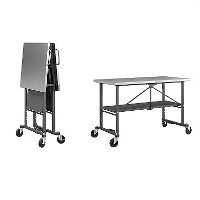 Cosco Smart Fold Stainless Steel Commercial-Grade Portable Folding Workbench
