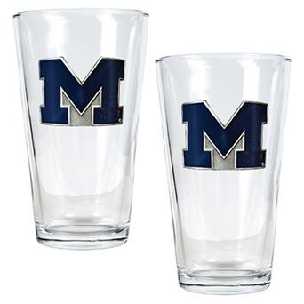 Michigan Wolverines 2 pc Pint Ale Glass Set