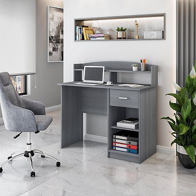 Techni Mobili Modern Office Desk with Hutch