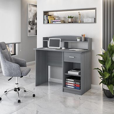 Techni Mobili Modern Office Desk with Hutch