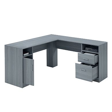 Techni Mobili Functional L-Shape Desk with Storage
