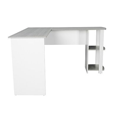 Techni Mobili Modern L-Shaped Desk with Side Shelves