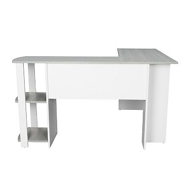 Techni Mobili Modern L-Shaped Desk with Side Shelves