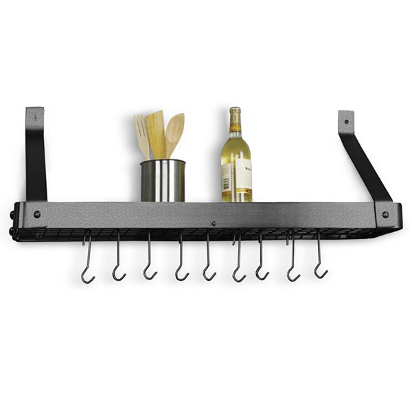 Old Dutch Graphite WallMount Bookshelf Pot Rack