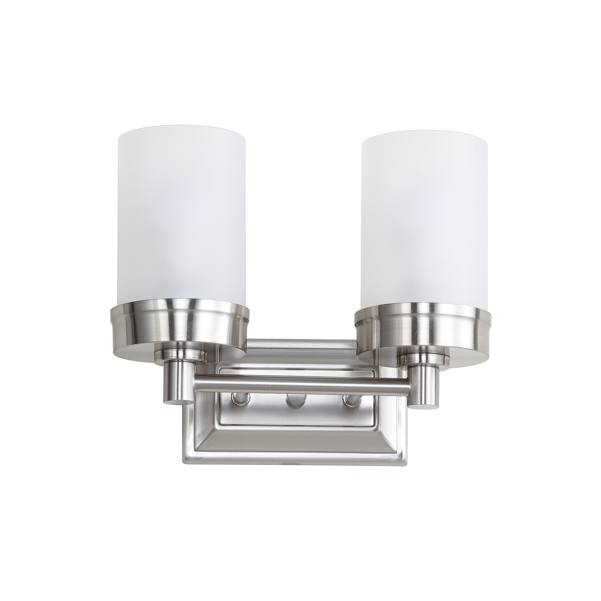 Safavieh Kylan Two Light Bathroom Sconce, Nickel