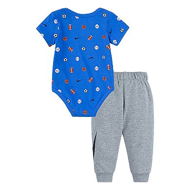 Baby Boy Nike 2 Piece Sports Logo Bodysuit & Pants Set