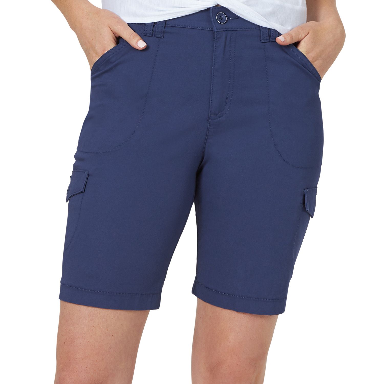 women's lee avery comfort waist cargo bermuda shorts