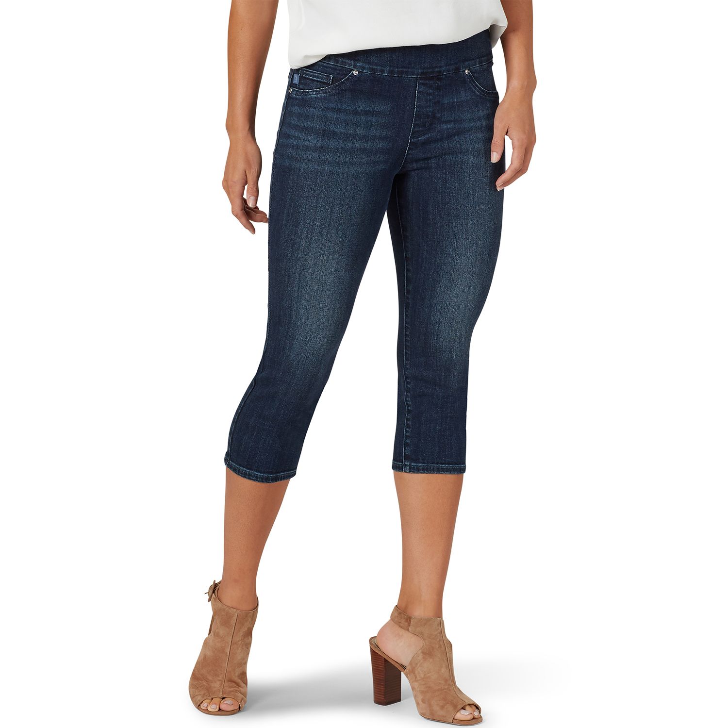 women's pull on denim capris