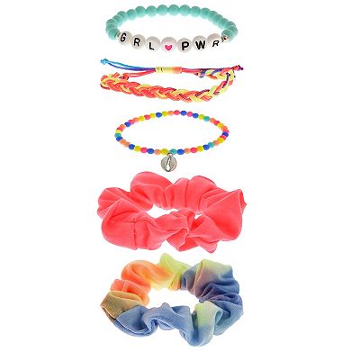 Girls 6-12 Elli by Capelli Tye Dye Scrunchie & Friendship Bracelet Set