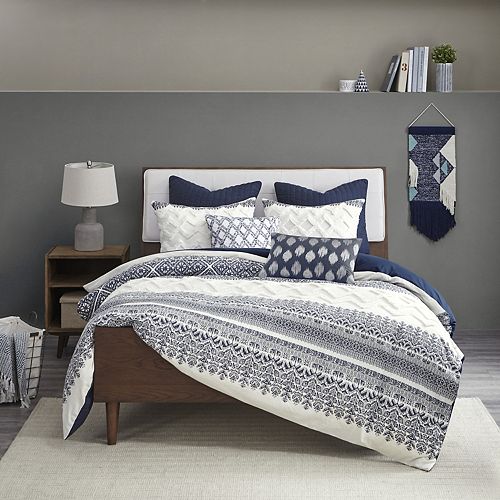 Ink Ivy Mila Cotton Printed Duvet Cover And Sham Set
