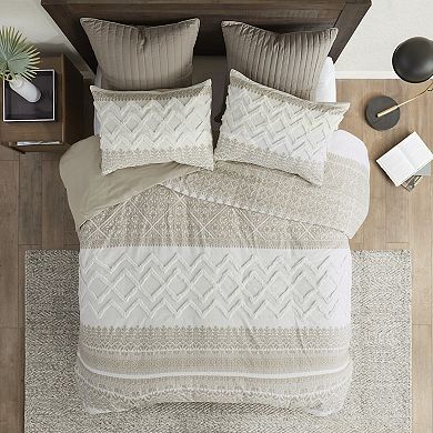 INK+IVY Mila 3-Piece Cotton Chenille Tufted Duvet Cover Set with Shams