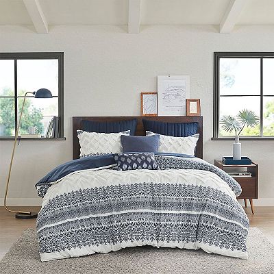 INK+IVY Mila 3-Piece Cotton Chenille Tufted Duvet Cover Set with Shams