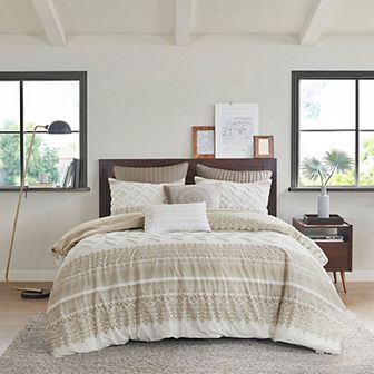 INK+IVY Mila 3 pc Cotton Chenille Tufted Duvet Cover Set with Shams