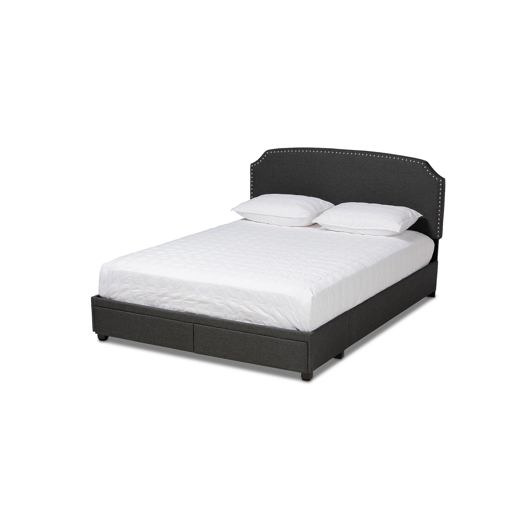 Baxton Studio Larese Storage Bed, Dark Gray
