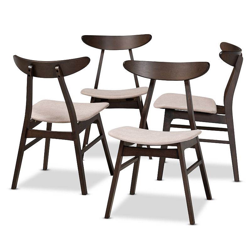 Baxton Studio Britte Dining Chair 4-Piece Set, Beige Khaki