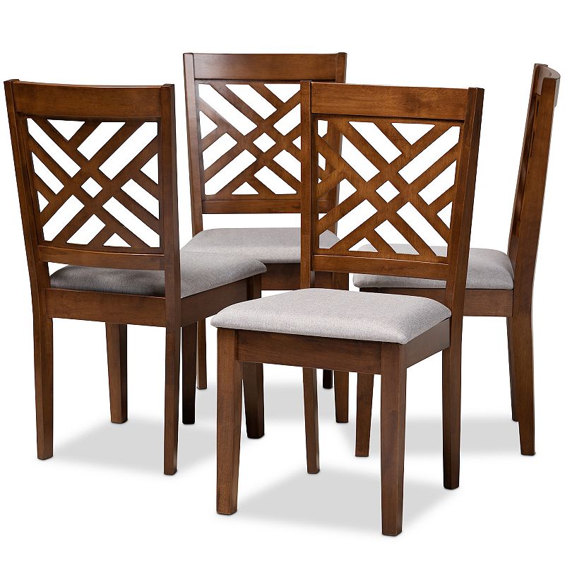 Baxton Studio Caron Dining Chair 4-Piece Set, Grey