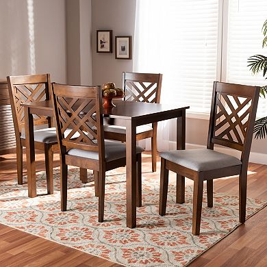 Baxton Studio Caron Dining Table & Chair 5-Piece Set