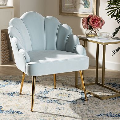 Baxton Studio Cinzia Scalloped Accent Chair