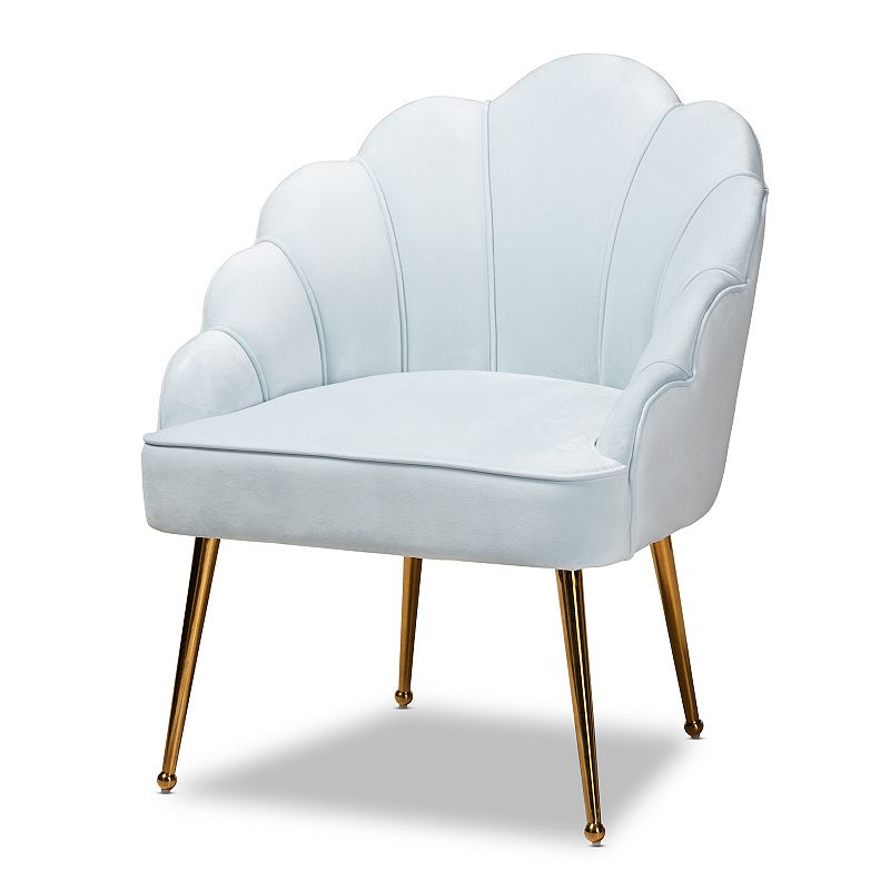 61018215 Baxton Studio Cinzia Scalloped Accent Chair, Blue sku 61018215