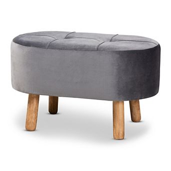 Baxton Studio Simone Mid-Century Ottoman