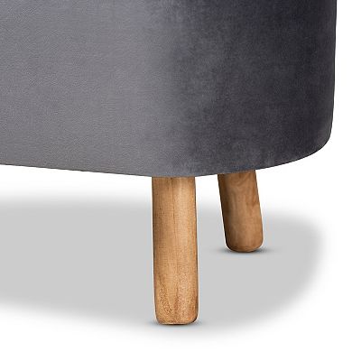 Baxton Studio Simone Mid-Century Ottoman