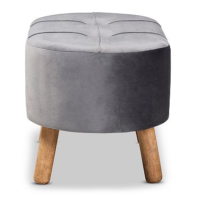Baxton Studio Simone Mid-Century Ottoman