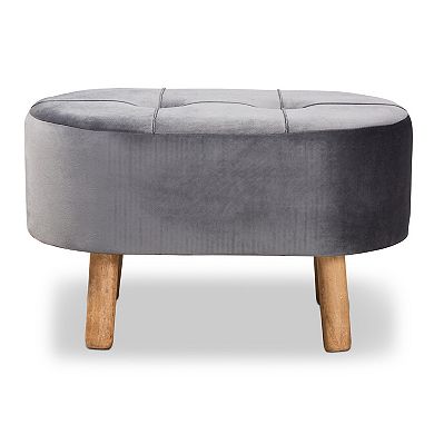 Baxton Studio Simone Mid-Century Ottoman