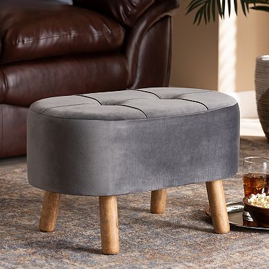 Baxton Studio Simone Mid-Century Ottoman