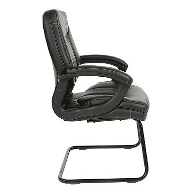 Office Star Products Executive Faux Leather Visitor Chair