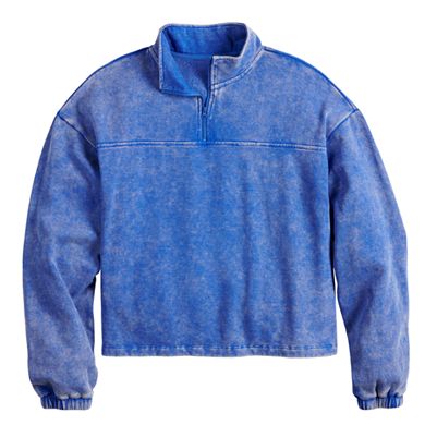 Juniors' SO® 1/4-Zip Crop Fleece Sweatshirt
