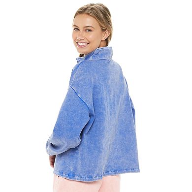 Juniors' SO® 1/4-Zip Crop Fleece Sweatshirt