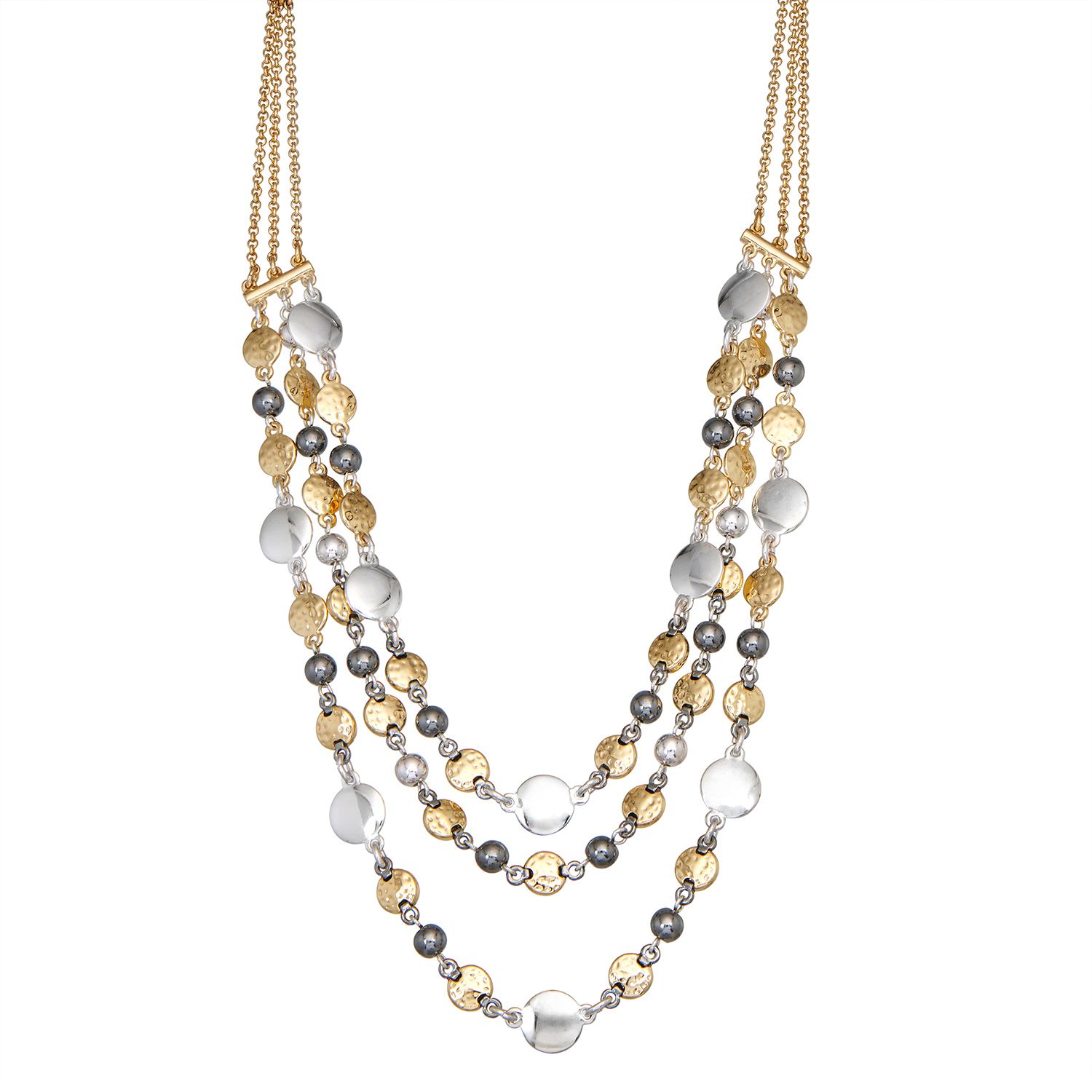 nine west tri tone necklace