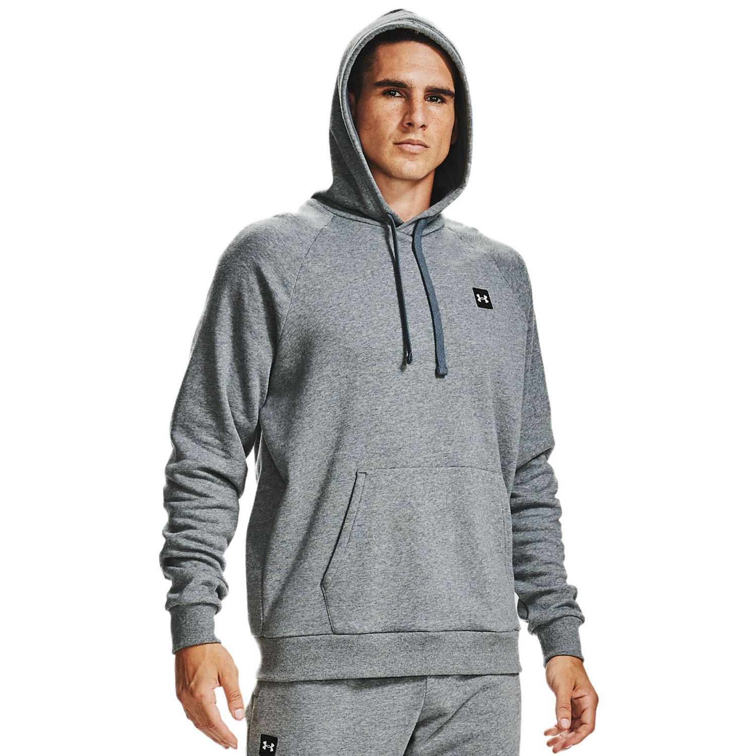 grey and black under armour hoodie