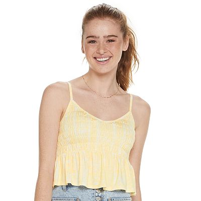 Juniors' SO® Smocked Peplum Tank Top