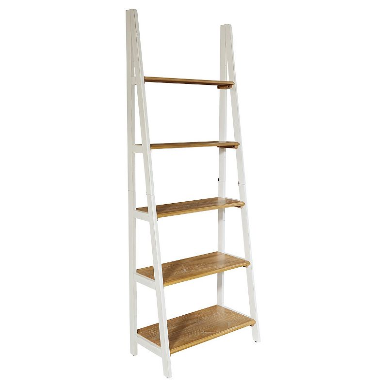 OSP Designs Medford Ladder Bookcase, White