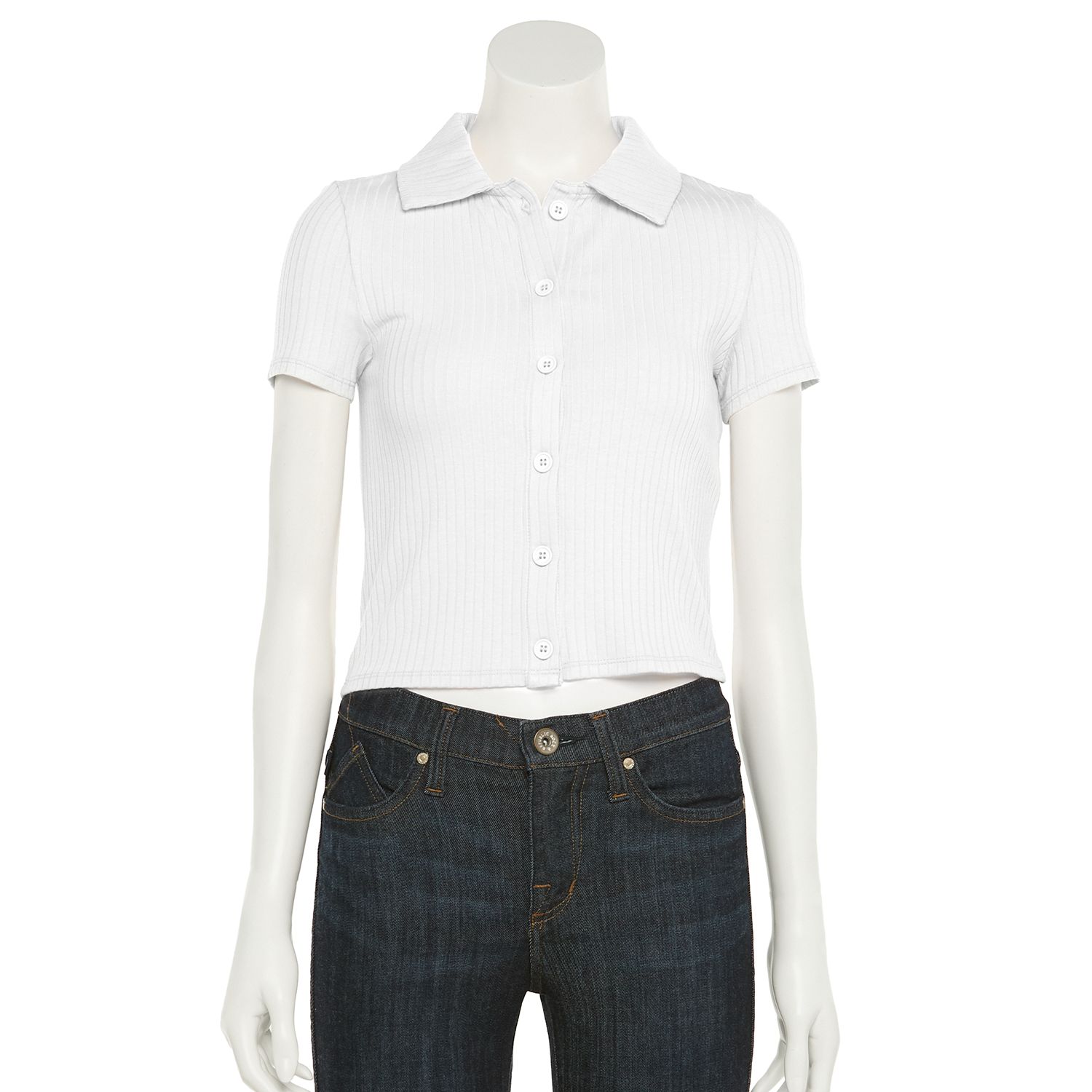 full button front polo shirt