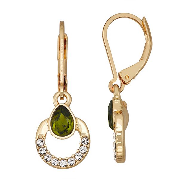 Dana Buchman Gold Tone Crystal Drop Earrings