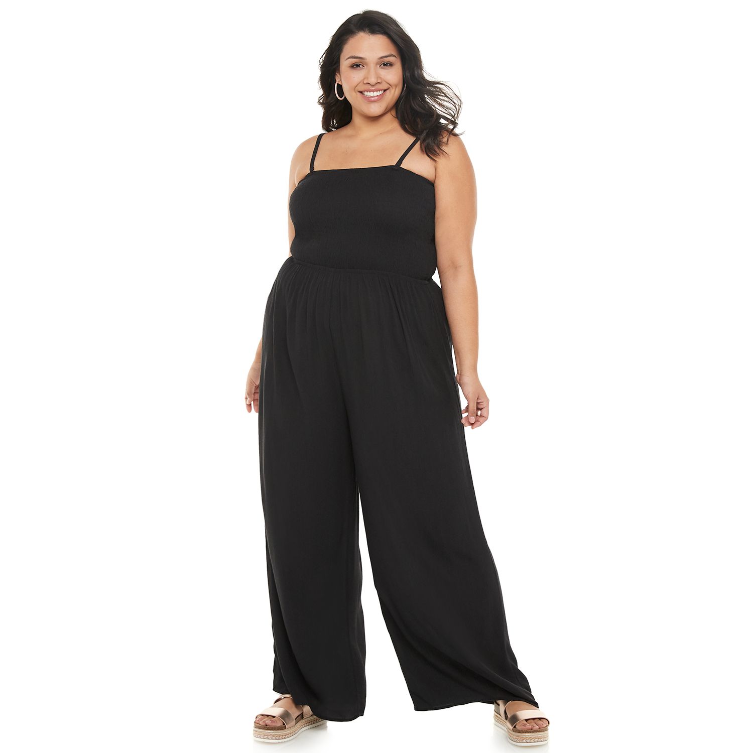 smocked bodice jumpsuit